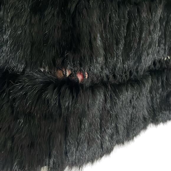 BCBGMaxAzria Genuine Rabbit Fur Crochet Panel Vest Black Size M - Picture 5 of 7